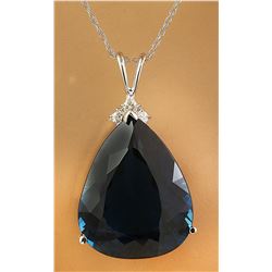 36.20 CTW Topaz 14K White Gold Diamond Necklace