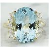 Image 1 : 8.15 CTW Aquamarine 14K Yelow Gold Diamond Ring