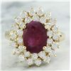 Image 1 : 3.53 CTW Ruby 18K Yellow Gold Diamond Ring