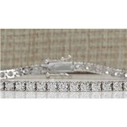 4.80 CTW Natural Dimond Bracelet In 14K Solid White Gold