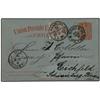 Image 1 : CHILE 3c. red on blue stationery card u