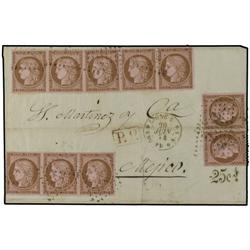 FRANCE Cover at 1 franc rate datelined 