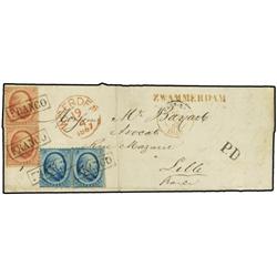 HOLLAND  Cover to Lille franked by 1864