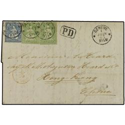 SWITZERLAND GENEVE a HONG- KONG. 10 rp.