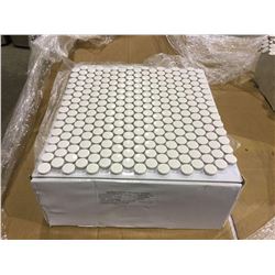 Deco Tile - Gloss Snow White Penny Rounds Series Floor Tiles - 310mm x 315mm - 22/Case