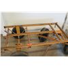 Image 2 : Metal 4 Wheel Wagon Frame Platform Truck Dolly w/ Front Pull Handle
