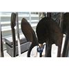 Image 8 : Wood Broom Holder w/ Brooms, Mops, Scrapers, etc