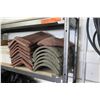 Image 3 : Metal Shelf & Contents: Misc Terra Cotta Tile, New Flat Tile in Box, etc