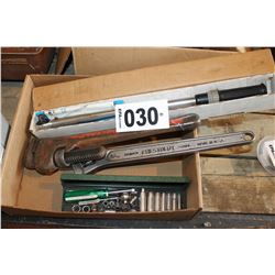 TORQUE WRENCH, PIPE WRENCH, CRESENT WRENCH & SOCKETS
