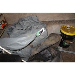 CAR COVER, BLACK TARP, & TIRE TUBE