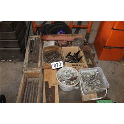 MISC CHAIN, GUARDS, SCREWS, SOLID SHAFT ON ORANGE CART