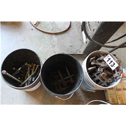 3 PAILS OF GUARDS & BOLTS