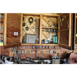 MISC ON NORTH EAST WALL IN DRAWERS & ON THE COUNTER (COUNTER & VISE DOES NOT SELL)