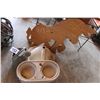 Image 1 : SINK, DOG FEEDER, WATER CAN & 2 WOOD DONKEY ORNAMENTS