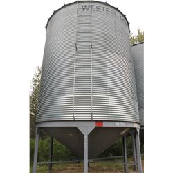 WESTEEL ROSCO 6 RING BIN C/W RETRO HOPPER & LADDER