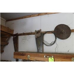 2 SAWS, WIRE & WHITE CABINET