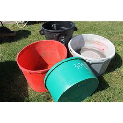 4 PLASTIC TUBS