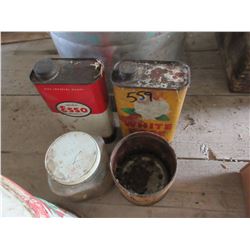 3 COLLECTOR TINS INCLUDING ESSO, WHITE ROSE & 1 JAR