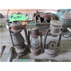 3 BARN LANTERNS  (AS IS)