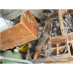MISC IN CORNER OF GRANARY (WOOD BOXES, GREASERS, WASH TUB, ETC)
