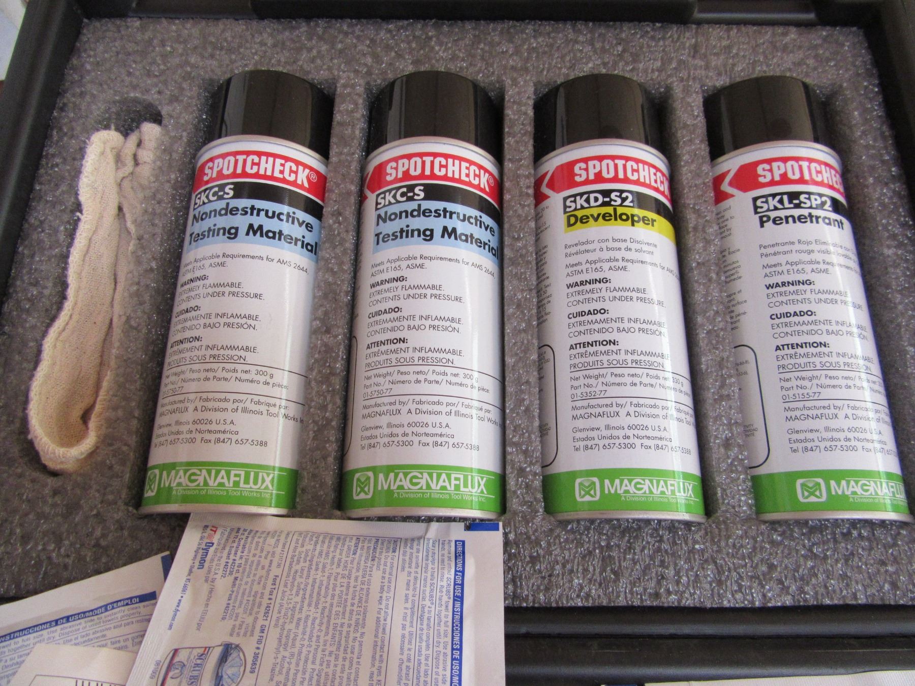 SPOT CHECK DYE PENETRANT KIT IN A CASE