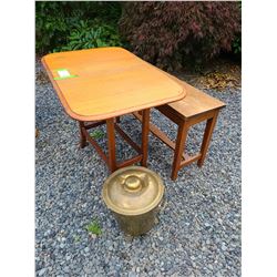 Drop leaf table and oak bench