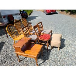 Assortment of wooden chairs