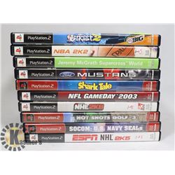 LOT OF 10 PS2 VIDEO GAMES