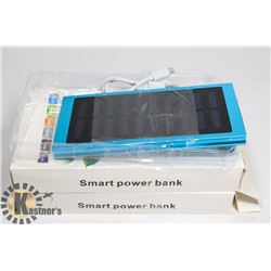 LOT OF 2 NEW SOLAR CHARGER BANKS SLIM METAL