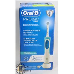 NEW ORAL B PRO 500 RECHARGEABLE TOOTHBRUSH