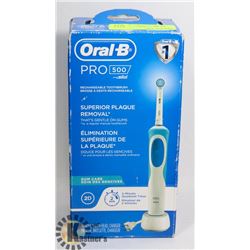 NEW ORAL B PRO 500 RECHARGEABLE TOOTHBRUSH