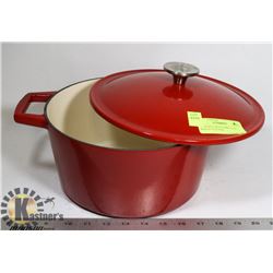 ARTISANAL RED ENAMEL CAST IRON DUTCH OVEN