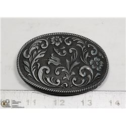 BELT BUCKLE- TWO TONE METAL- MADE IN THE U.S.