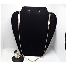 12)  GOLD TONE AND CREAM COLORED