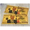 Image 1 : 2 REPLICA TRUMP GOLD FOIL BILLS