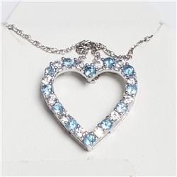 SILVER BLUE TOPAZ 20"  NECKLACE