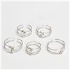 Image 2 : SILVER 5 SET OF ADJUSTABLE  RING