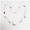 Image 1 : SILVER GENUINE GEMSTONE 18"   NECKLACE