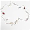 Image 3 : SILVER GENUINE GEMSTONE 18"   NECKLACE