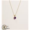 Image 1 : #175-AMETHYST & CZ PENDANT & NECKLACE