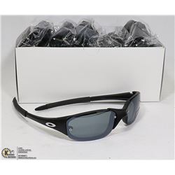BOX OF OAKLEY STYLED BLACK UV 400 SUNGLASSES.
