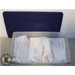 TOTE OF VINTAGE LACE CURTAINS