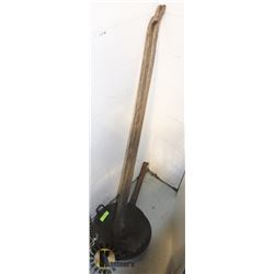 14" HEAVY STEEL WOK WITH HANDLES  PLUS 2 HEAVY