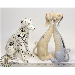 LOT OF 2 DOG FIGURINES