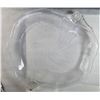 Image 1 : 2)  FROSTED  SWIRL GLASS PLATTER,  APPROX 14"