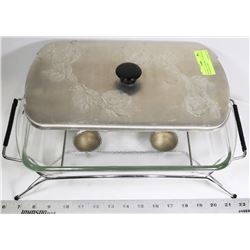 VINTAGE "GLASBAKE" CLEAR GLASS CASSEROLE DISH