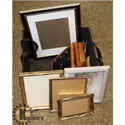 BOX FULL OF FRAMES SOME USED