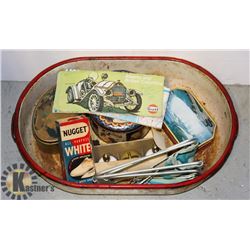 ENAMELED ROASTER WITH 25CENT GULF ROADMAP,