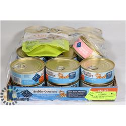 CASE OF BLUE BUFFALO CANNED CAT FOOD & TREATS