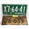 Image 1 : 1947 & 1971 ALBERTA LICENSE PLATES